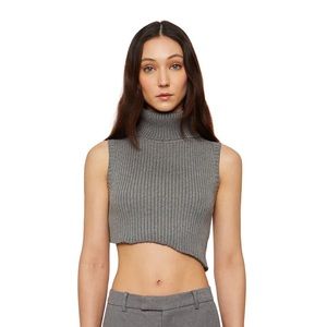 Danielle Guizio Assymetrical ribbed knit turtleneck